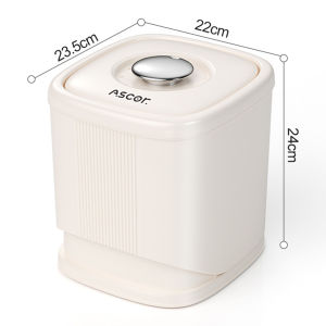 Tilt Rice Storage Dispenser 6kg Rotating Rice Bucket with Measuring Cup Thicken Rice Organizer Storage Rice Keeper Rice Container Silicone Seal Ring Insectproof Moistureproof Household Big Rice Barrel Cereal Kitchen Airtight Storage Container