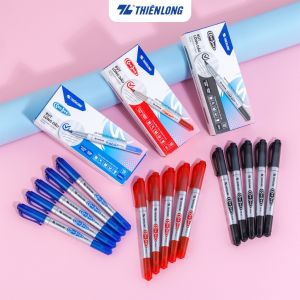 1 hộp 10 cây Bút lông dầu 2 đầu Thiên Long với bút nhỏ PM-04 bút lớn PM-09 chính hãng