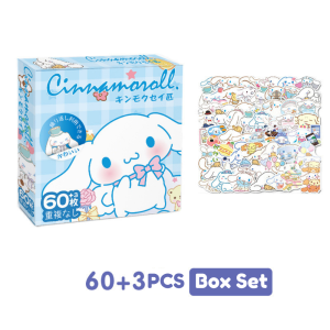 63PCS/Box JAPAN SANRIO STICKER Box Set Kuromi Cinnamoroll Waterproof Kids Cute Party Pack Gift