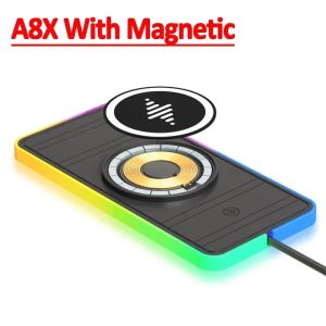 Magnetic Car Wireless Charger Pad RGB Light Non-Slip Car Charger for iPhone 17 16 15 14 13 Xiaomi Airprods Fast Charging