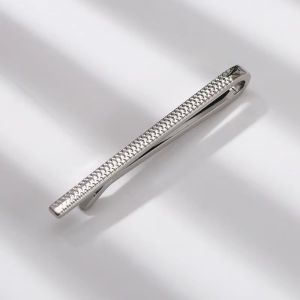 SHIRUI Gentleman Tie Clip Elegant Copper Tie Pin Fashion Textured Finish Necktie Clip Mens Groom