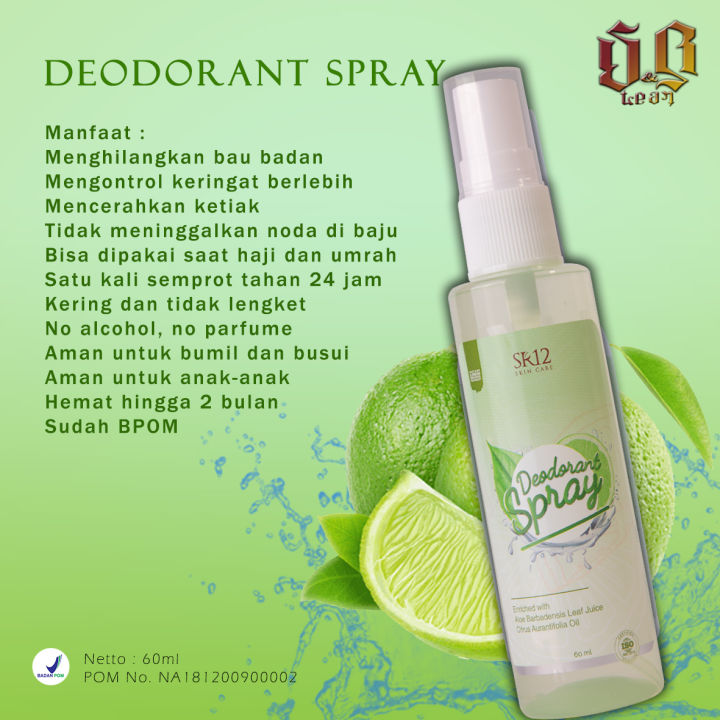 Deodorant Spray SR12 Herbal Original Aman Untuk Bumil Dan Busui ...