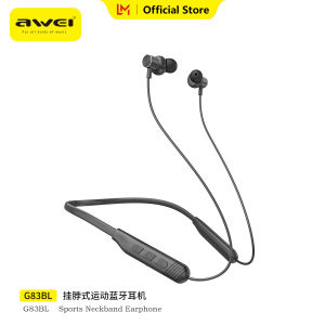 Awei HiFi stereo surround bluetooth earphones smoother sports earphone 50h long battery Neck Hanging Headphone for gaming Deep Bass Noise Cancellation Type-c fast charging Earbuds