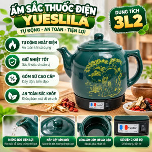 Ấm sắc lá thảo mộc siêu sắc thuoccc Yueslila 3l2 ấm siêu tốc
