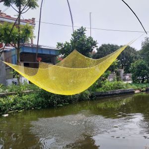 Lưới kéo cá vó cất cá nhỏ cá lòng tong loại mau cạnh 24mx24m màu vàng da đồng ( hàng mới về)