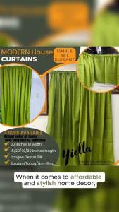 PARES PARES na Kulay ng Kurtina Plain Olive Green Non Ring Curtain House & School Decoration - Door Window Shelves Board Divider Barrier even in Vehicles can use to cover from sunlight (from small size curtain to big sizes)