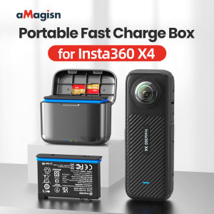 Magisn Charger Box Baterai Insta360 ONE X4 Fast Charging 2 Slot Battery Insta X4 With LED Indikator