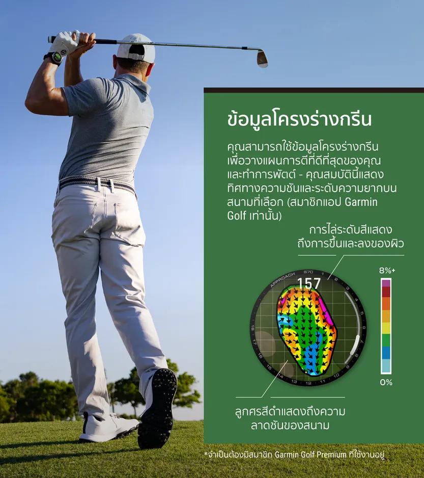 Garmin Approach S70 รับประกันศูนย์ไทย 2 ปี นาฬิกาสมาร์ทวอทช์