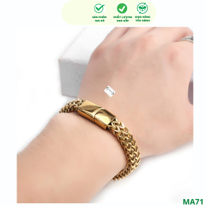 Lắc tay nam titan mạ vàng 18k ngầu to  lắc tay cao cấp nam bản to cá tính sang trọng Lắc tay kiểu đẹp - Người Đẹp Vì Lụa
