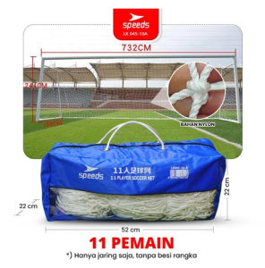 045-10 SPEEDS Jaring Gawang Sepak Bola 7x2m Bahan Nylon Football Sport Futsal Soccer Net
