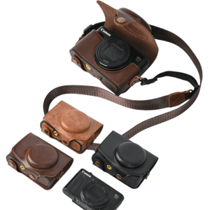 【NEW F】SX740 PU Leather For Canon PowerShot SX740 HS SX730 SX720 Camera Case Shoot Protective Cover SX730HS Retro Shoulder Bag