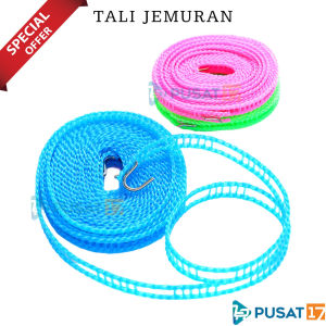 TALI JEMURAN PAKAIAN 5 METER 3 METER PRAKTIS / TALI GANTUNGAN JEMURAN BAJU PORTABLE DENGAN KAIT SERBAGUNA / TALI JEMURAN LUBANG GROSIR