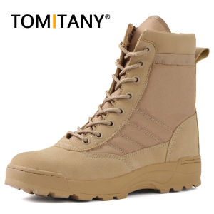 Combat Boot Men Women Climbing Training Waterproof Stable Slip Autumn Tactical Boots Outdoor Hiking Breathable Mesh Army Shoes