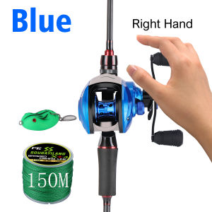 Sougayilang Set Tongkat & Gulungan Pancing 1.8 Meter 2 Bagian Casting Fishing Rod dan 18 + 1 BB 7.2:1 Rasio Gear Rem Magnetik Baitcasting Reel Memancing Baris Lure Combo Set