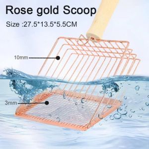 JS SHOP Cat Litter Shovel Stainless Steel Wooden Handle Easy To Rust Washable Kitten Litter Scoop Cats Toilet Cleaning Shovel Tool