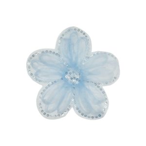 SJJL Mesh Lace Sequined 3D Organza Flowers Corsage Flower Bead 3D Organza Applique Fashion Organza Floral Patch Wedding Dress