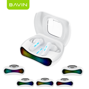 BAVIN BA95 TWS Bluetooth Gaming Earphones ENC w/ RGB Lights Hi-Fi Stereo Sound &Touch Control Compatible for Smartphones