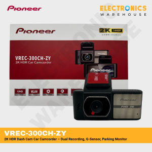 Pioneer VREC-300CH-ZY 2K HDR Dash Cam Car Camcorder – Dual Recording G-Sensor Parking Monitor with free 64GB SD Card