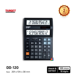 Kalkulator Target DD 120 Dua Layar Check & Correct (12 Digit) / Target DD120