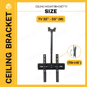 Self Collect/DELIVERY BY SELLER-KLANG Valley- TV Mounted Bracket Moveable Trolley Stand Swivel Tilt Adjustable Ceiling Bracket - Projector/TV 17"-100"