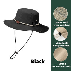 Bucket Hat Sun Protection Wide Brim Adjustable Chin Strap Lightweight Quick Dry Outdoor Travel Hiking