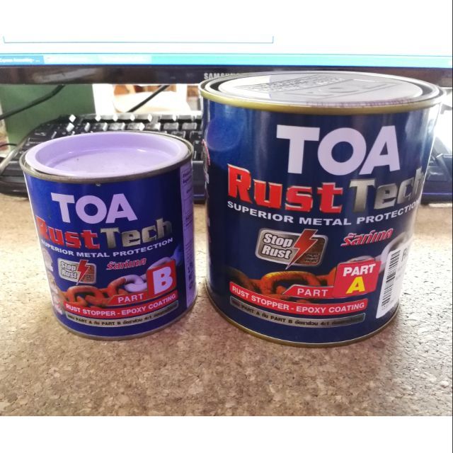 TOA รัสท์เทค สีรองพื้นหยุดสนิมทันที สีกันสนิม (ชุดเล็ก ขนาด 1/4 กล.) ระ ...