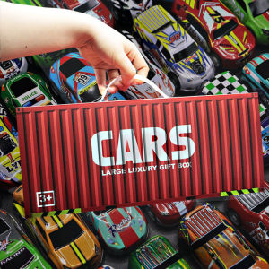 Mô hình 48 xe thể thao bằng hợp kim chạy đà đường đua hộp đựng hình thùng container