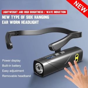 Motion Sensor Headlight Lampu Depan LED Dipasang Telinga Mudah Alih Sangat Terang Red Lampu Kerja 5 Mod Pencahayaan Obor Kepala USB Boleh Dicas Semula Sesuai untuk Perkhemahan Lampu Depan Kembara Berjalan Kaki Waterproof