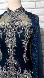 set kebaya pesta kebaya modern kebaya pesta modern kebaya navy mix silver