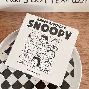 New Cute Snoopy Diary Grid Notebook Student Mini Portable Notebook Student Stationery School Office Supplies Ins Birthday Gift