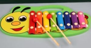 Xylophone 8 Sound Colorful Wooden Cartoons Musical Instrument Educational Toy