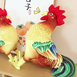 Simulation 34/44cm Realistic Big Rooster Stuffed Animal Soft Chicken  Plush Toy Cartoon Funny Doll for Girls Kids Birthday Gift