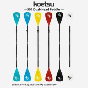 LUMINOU Adjustable Surfing Paddle Aluminum Alloy 6 Colors Water Sports Boat Paddle High Quality Multisizes Convertible Detachable Single/Double Head Oar Paddle for SUP Board and Kayak