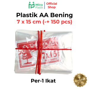 (1 Ikat) Plastik AA 7x15 Kantong Bening Tipis Bungkus Sambal Gula Terigu Tepung Sayur Kertas Fotocopy