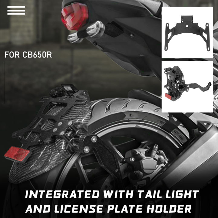 Allotmark Motorcycle Carbon Rear Fender Mudguard Splash Guard License