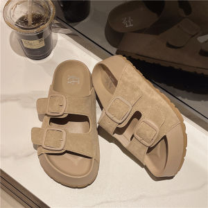 Smile Women Slippers Retro Trend With Buckle Slippers Summer Casual Women Shoes Comfortable Beach Slippers Round-headed Slippers2026