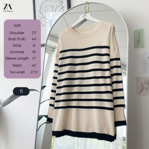 ZOE ARISAH [BLOUSE ONLY] Knitted Blouse Stripe Shane Safura Knitwear Knitshirt Women Baju Wanita Plus Viral ZOE ARISSA