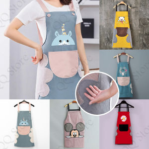 Sleeveless Apron Kitchen Chef BBQ Cooking Baking Apron Hanging Neck and Wiping Hands Waterproof Oxford [E26]