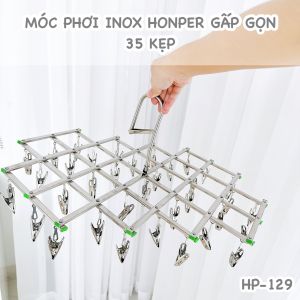 Móc chùm phơi đồ móc phơi quần áo gấp gọn Honper inox 35 kẹp quần áo cho bé Keroshop