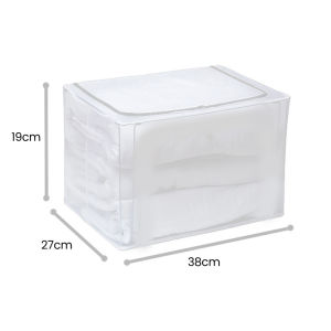 Inaso Storage Box Organizer Besar Kotak Penyimpanan Lipat Transparant Double Zipper Large Box 66L Storage Baju Tempat Pakaian Serbaguna HSB212