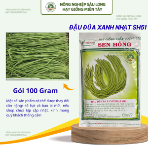 SH51 - GIỐNG ĐẬU ĐŨA XANH NHẠT - SEN HỒNG GÓI 100GR