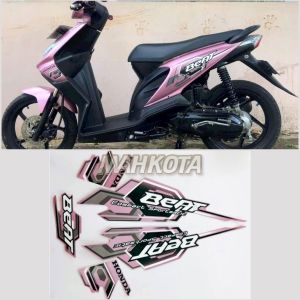 STRIPING STICKER LIS LES POLET honda beat karbu 2008 pink list body standar Mahkota Stiker