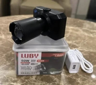 Senter Kepala LUBY LED Zoom L-2905NL 50 Watt Cahaya Putih Garansi Resmi