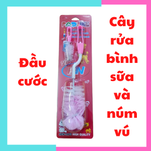 Cây rửa bình sữa và núm vú cây súc bình sữa xoay 360 độ Faralin