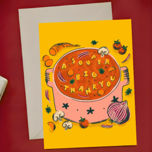 Funny Thank You Card - A Souper Big Thank You | Soup Pot Design | A6