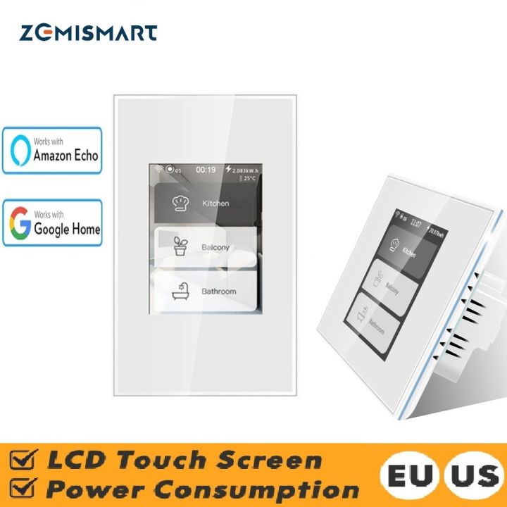 zemismart Tuya WiFi LCD Smart Light Switch Curtain Switch Alexa Siri ...
