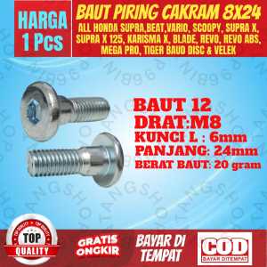 Baut Piringan Disc Cakram BAUT CAKRAM MOTOR HND/YMH KUNCI L KUALITAS PREMIUN