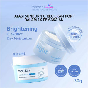 WARDAH Lightening Glowshot Day Moisturizer | Light+ Cream Niacinamide Brightening Moisturizer | Pelembab Wajah | UV dan Blue Light Protection