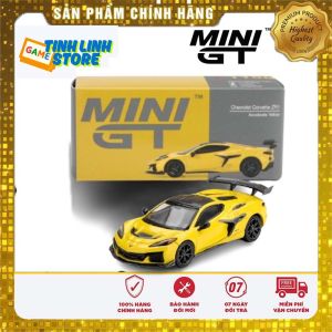 Mô Hình Xe Mini GT Chevrolet Corvette ZR1 Accelerate Yellow Tỉ Lệ 1:64