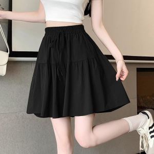 whitejuly💕กางเกงขาสั้น กางเกงขาสั้นสายฝอ กางเกงขาสั้นเอวสูงลำลองสไตล์เกาหลี กางเกงขาสั้นขากว้างหลวม